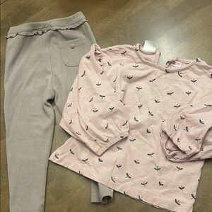 Pink and Gray Toddler Outfit Set